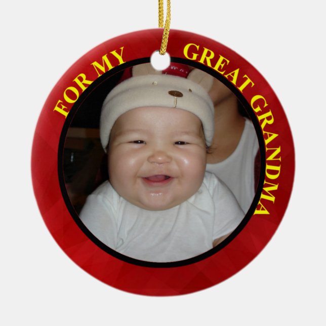 Balise et ornement cadeau photo Great Grand-mère (Devant)