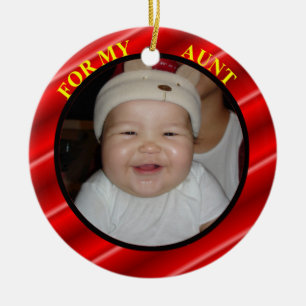 Balise et ornement de cadeau de photos tante