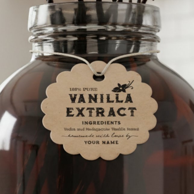 Balise étiquette rond d'extraction de vanille arti (Créateur téléchargé)