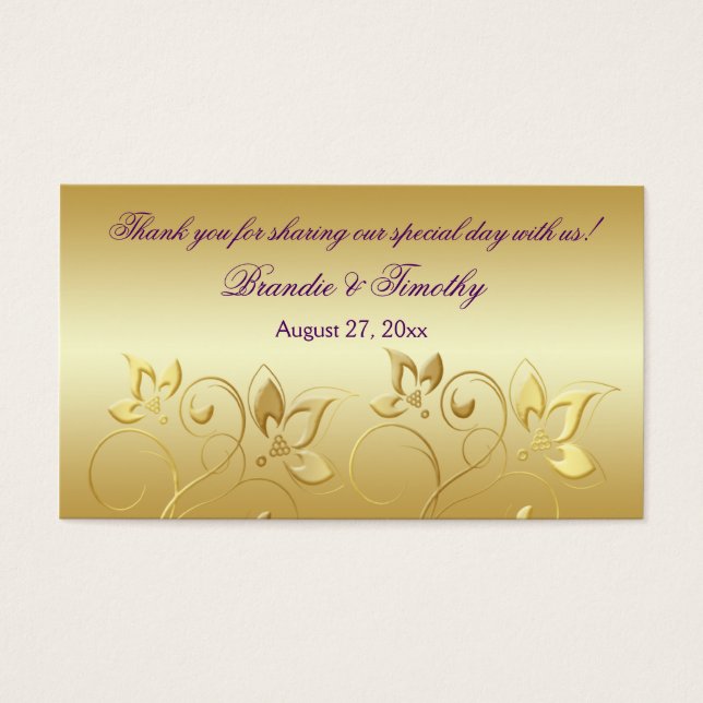 Balise Gold Floral et Purple Wedple Favor (Devant)