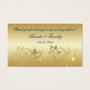 Balise Gold Floral et Royal Blue Wedding Favor