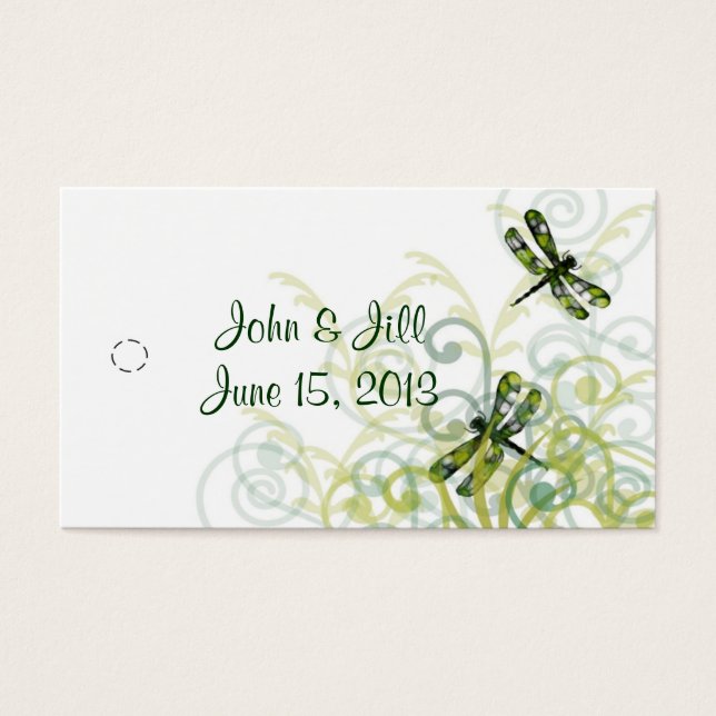 Balise Green Dragonflies Wedding Favor (Devant)
