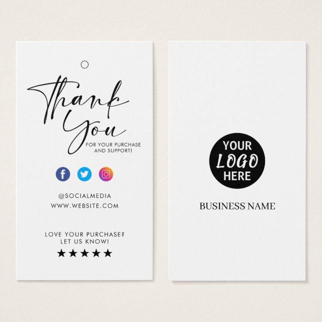 Balise Hang Étiquette du logo d'entreprise personn (Devant & derrière)