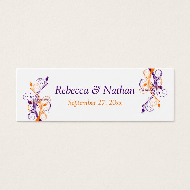 Balise Mariage Floral Blanc Violet Fleur Favor (Devant)