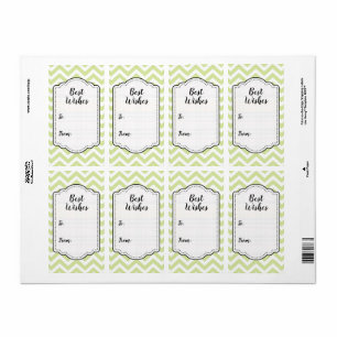 Balise Mariage Pastel Green & White Chevron
