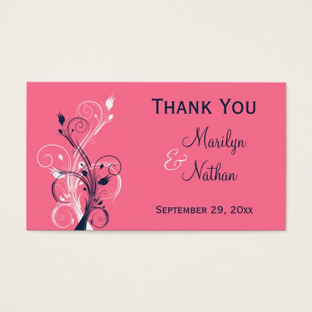 Balise Navy, Pink et White Floral Favor (Devant)