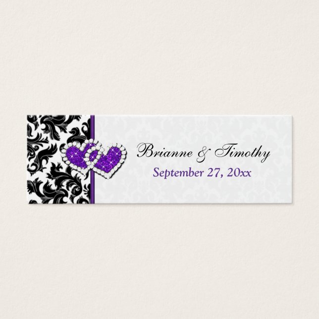 Balise Noir, Blanc, Purple Coeurs Damas Favoriser (Devant)