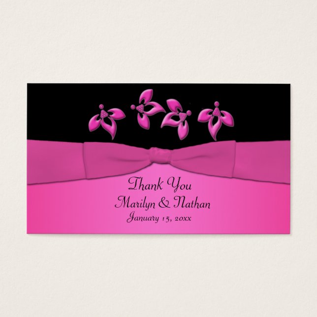 Balise Noir et Rose Floral Wedding Favor (Devant)