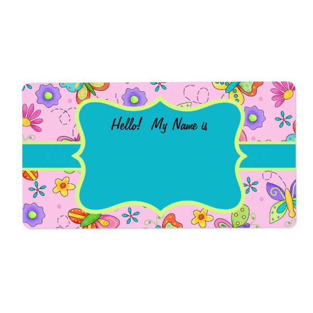 Balise Nom des papillons Whimsy Rose Turquoise (Devant)