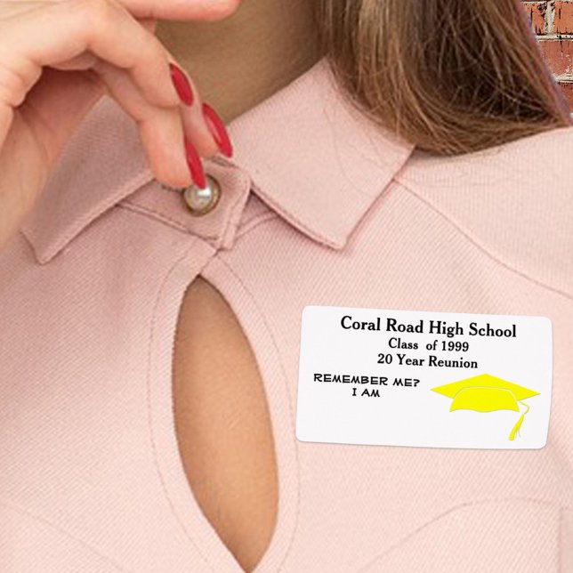 Balise Nom du papier jaune noir Réunion de classe (Créateur téléchargé)