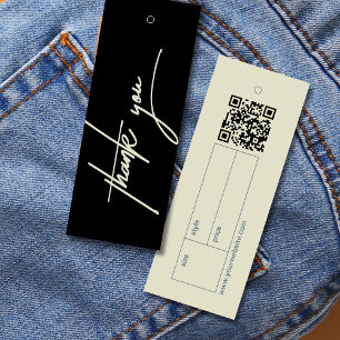 Balise Prix du Étiquette simple en Merci noir et j