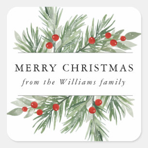 Balise Sticker de Noël Festif À feuillage persista