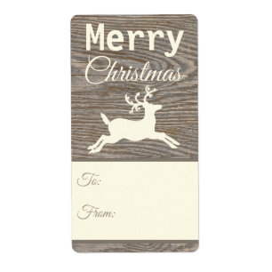 Balises Cadeau Rustique Reindeer Tan Christmas