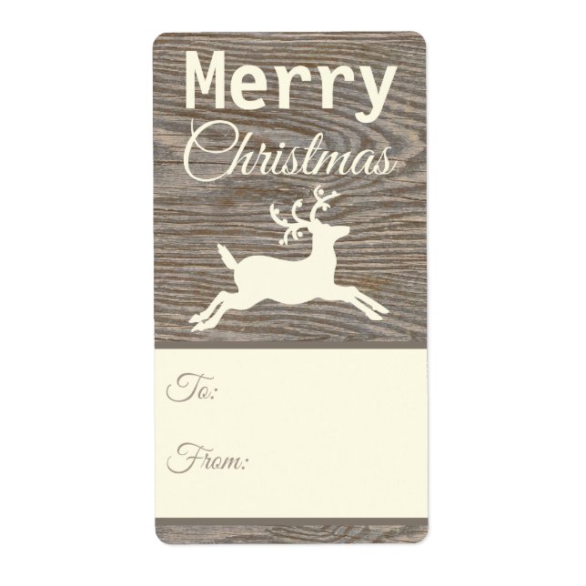 Balises Cadeau Rustique Reindeer Tan Christmas (Devant)