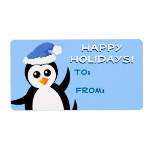 Balises cadeaux "Little Penguin" Happy Holidays