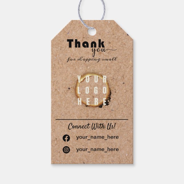 Balises de passe personnalisées Kraft, étiquettes  (Devant)