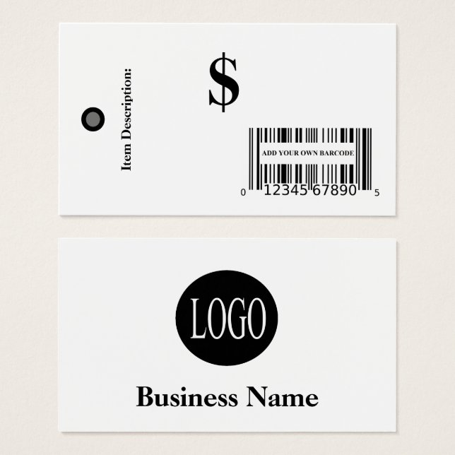 Balises de prix avec code-barres Balise de vente a (Devant & derrière)