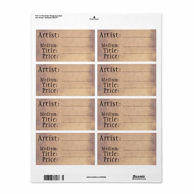 Balises de vente d'art et d'artisanat, blanc (Feuille entière)