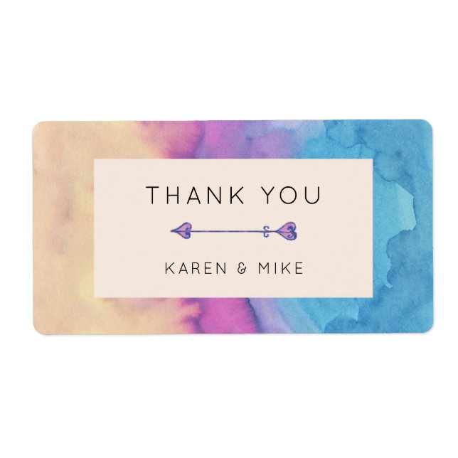 Balises Favor de mariage | Texture aquarelle (Devant)