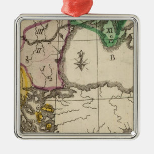 Balkan Peninsula 3 Metal Ornament