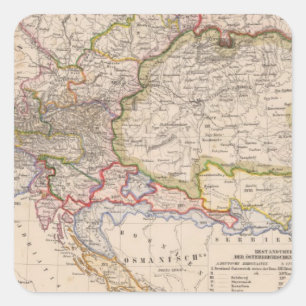 Balkan Peninsula, Austria, Hungary Square Sticker