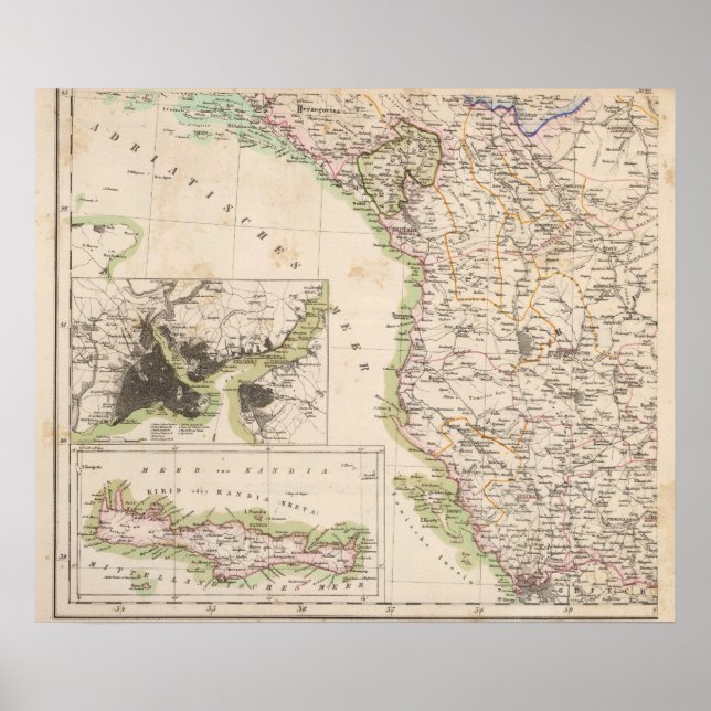 Balkan Peninsula, Turkey, Albania Poster (Front)