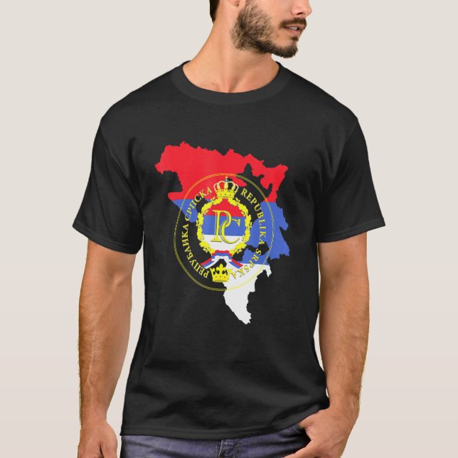 Balkan Republika Srpska Flag Sarajevo T-Shirt (Front)