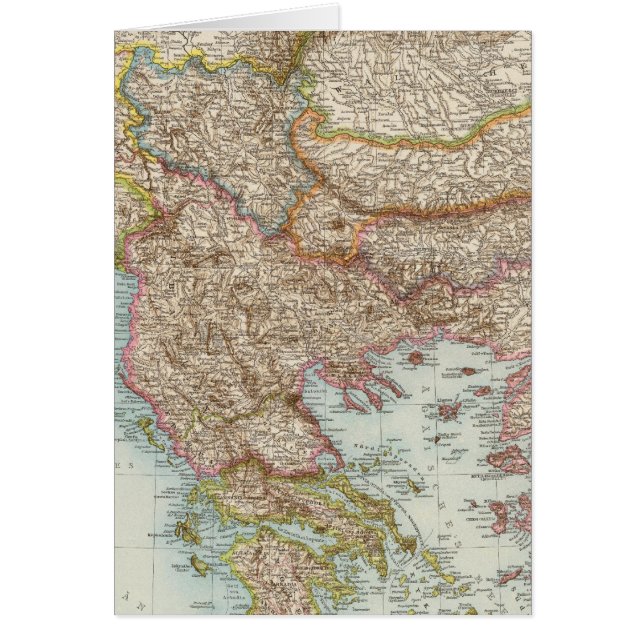 Balkanhalbinsel - Carte de la péninsule des Balkan (Devant)