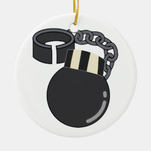 Ball And Chain Ceramic Ornament