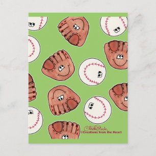 Ball and Glove collage Postcard