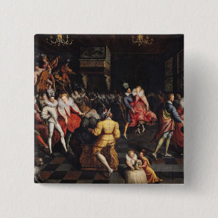 Ball at the Court of Valois 2 Inch Square Button