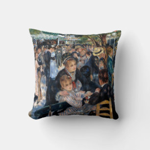 Ball at the Moulin de la Galette, Auguste Renoir Throw Pillow