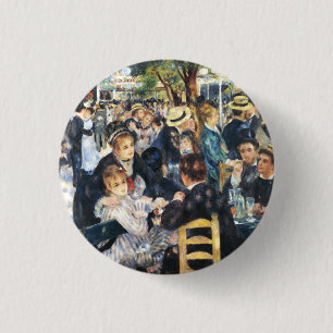 Ball at the Moulin de la Galette Party Renoir 1 Inch Round Button