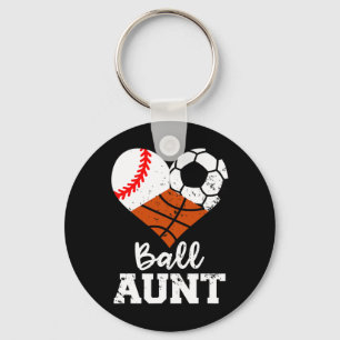 Ball Aunt Baseball Soccer Basketball Funny Sport A Keychain