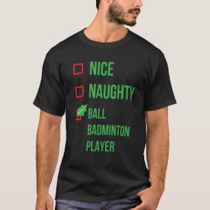Ball Badminton Player Funny Pajama Christmas T-Shirt