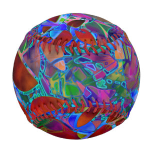 Ball Baseball Floral Abstract Stained Glass