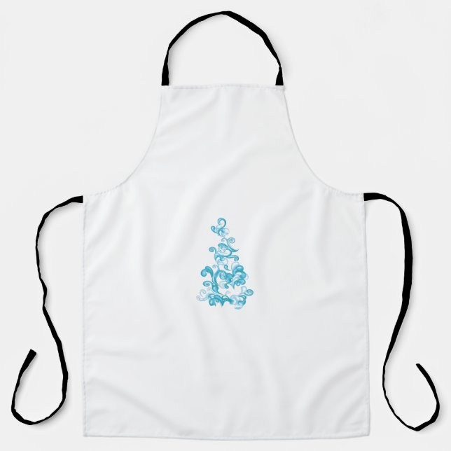 Ball Blue, Medium Turquoise decorative design Apron (Front)