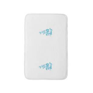 Ball Blue, Medium Turquoise decorative design Bath Mat