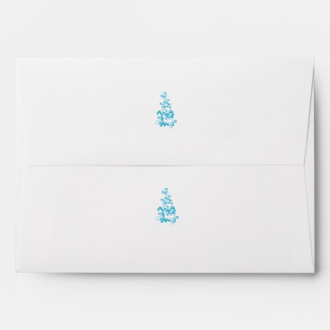 Ball Blue, Medium Turquoise Enveloppe décorative (Dos (Haut rabat))