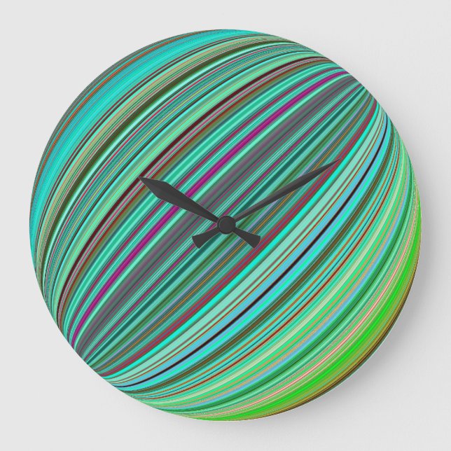 Ball Colour Colour Optical Illusion Rainbow Large Clock (Front)