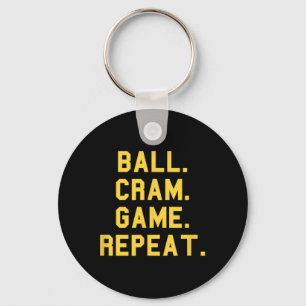Ball Cram Game Repeat Basketball Graduate Fun Fan Keychain