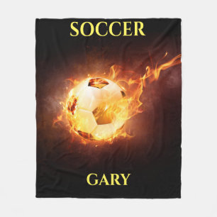 Ball de football sur couverture de feu avec nom pe