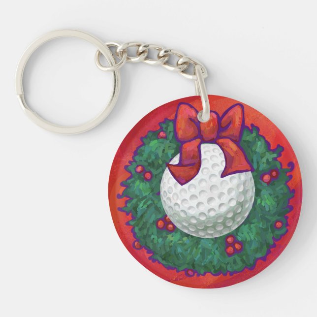 Ball de golf Fer de Noël en rouge (Devant)