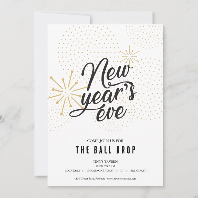 Ball Drop New Year's Eve Party Invitation (Front)
