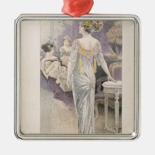 Ball gown, from 'Les Grandes Modes de Paris' Metal Ornament