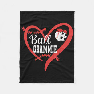 Ball Grammie Baseball Soccer Player Heart Love Fleece Blanket