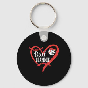 Ball Grammie Baseball Soccer Player Heart Love Keychain