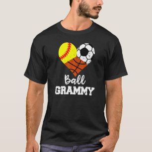 Ball Grammy Heart Softball Soccer Basketball Gram T-Shirt