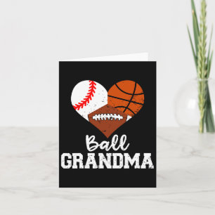 Ball Grandma Fun Baseball Basketball Football Card