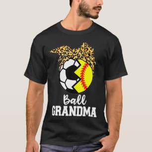 Ball Grandma Soccer Softball Leopard Grandma Premi T-Shirt